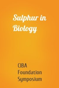Sulphur in Biology