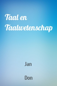 Jan  Don - Taal en Taalwetenschap
