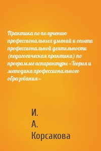 Практика по получению профессиональных умений и опыта профессиональной деятельности (педагогическая практика) по программе аспирантуры «Теория и методика профессионального образования»