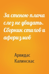 За стеною плача слез не увидать. Сборник стихов и афоризмов