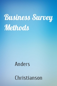 Business Survey Methods