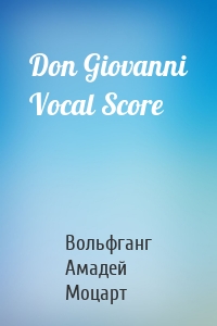 Don Giovanni Vocal Score