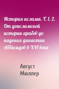 История ислама. Т. 1, 2. От доисламской истории арабов до падения династии Аббасидов в XVI веке