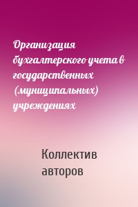 Организация бухгалтерского учета в государственных (муниципальных) учреждениях