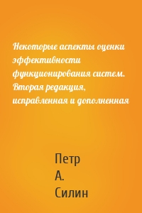 Некоторые аспекты оценки эффективности функционирования систем. Вторая редакция, исправленная и дополненная