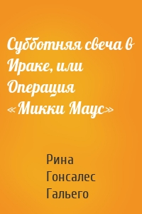 Субботняя свеча в Ираке, или Операция «Микки Маус»