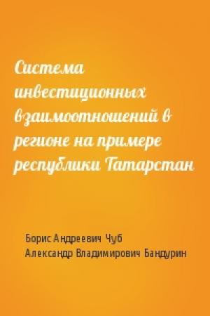 Обложка книги «Система инвестиционных взаимоотношений в регионе на примере республики Татарстан» — Борис Андреевич Чуб, Александр Владимирович Бандурин