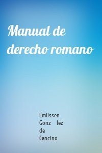 Manual de derecho romano