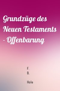 Grundzüge des Neuen Testaments - Offenbarung