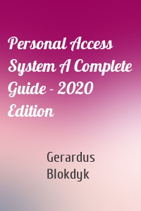 Personal Access System A Complete Guide - 2020 Edition