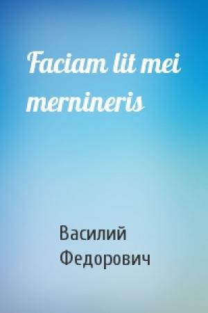 Обложка книги «Faciam lit mei mernineris» — Василий Федорович
