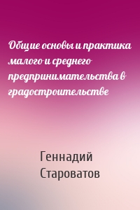 Общие основы и практика малого и среднего предпринимательства в градостроительстве