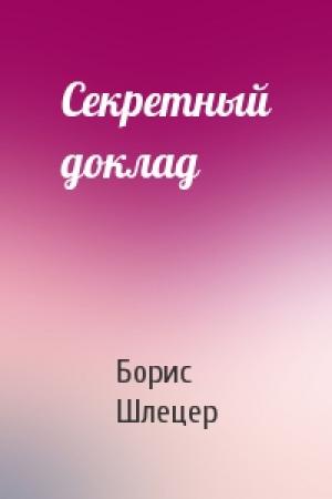 Обложка книги «Секретный доклад» — Борис Шлецер