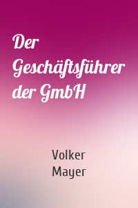 Der Geschäftsführer der GmbH