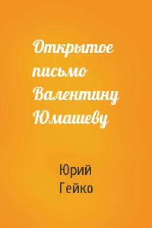 Обложка книги «Открытое письмо Валентину Юмашеву» — Юрий Гейко