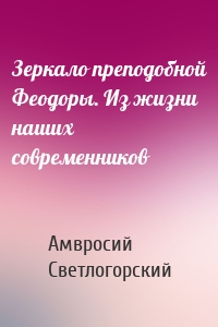 Зеркало преподобной Феодоры. Из жизни наших современников