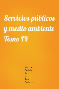 Servicios públicos y medio ambiente Tomo IV