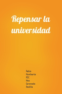 Repensar la universidad