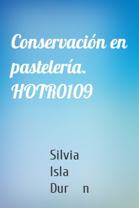 Conservación en pastelería. HOTR0109