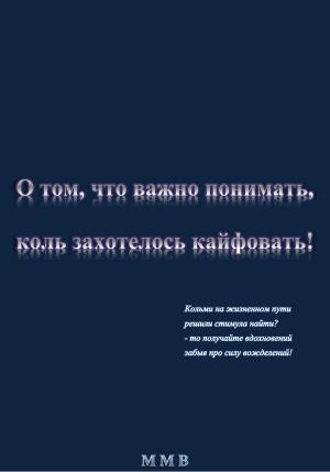 Обложка книги «О том, что важно понимать, коль захотелось кайфовать» — ММВ