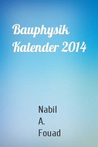 Bauphysik Kalender 2014