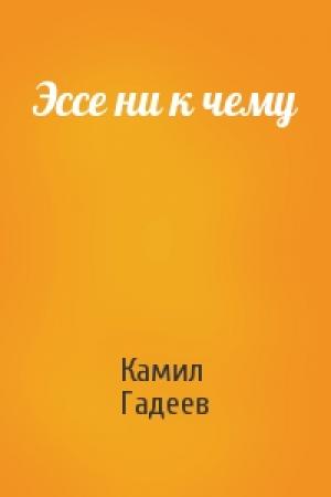 Обложка книги «Эссе ни к чему» — Камил Гадеев
