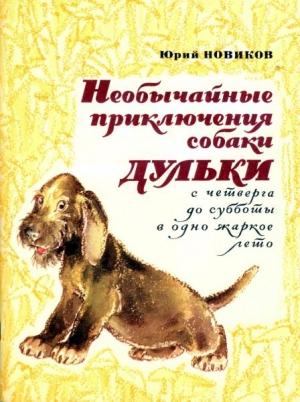 Обложка книги «Необычайные приключения собаки Дульки с четверга до субботы в одно жаркое лето» — Юрий Новиков