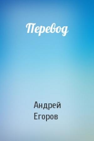Обложка книги «Перевод» — Андрей Егоров