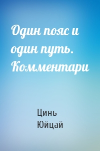 Один пояс и один путь. Комментари