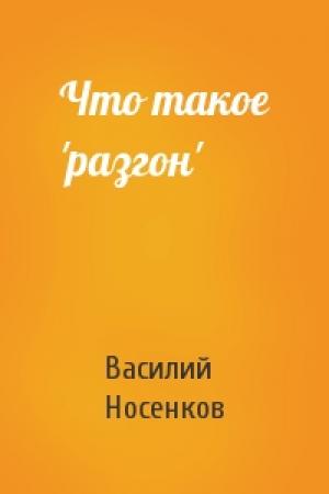 Обложка книги «Что такое 'разгон'» — Василий Носенков
