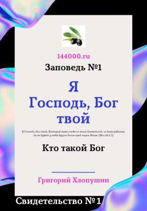 Обложка книги «Я Господь, Бог твой. Свидетельство №1. Кто такой Бог» — Григорий Хлопушин