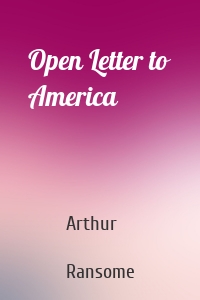 Open Letter to America