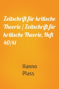 Zeitschrift für kritische Theorie / Zeitschrift für kritische Theorie, Heft 40/41