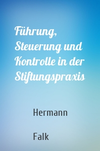 Führung, Steuerung und Kontrolle in der Stiftungspraxis