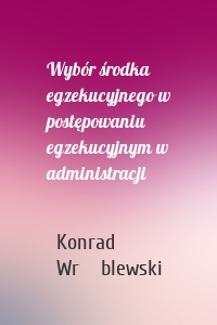 Wybór środka egzekucyjnego w postępowaniu egzekucyjnym w administracji