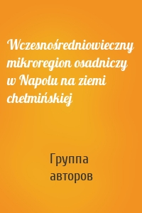 Wczesnośredniowieczny mikroregion osadniczy w Napolu na ziemi chełmińskiej