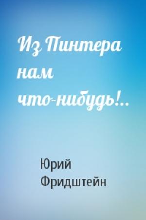 Обложка книги «Из Пинтера нам что-нибудь!..» — Юрий Фридштейн