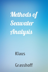 Methods of Seawater Analysis