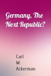 Germany, The Next Republic?