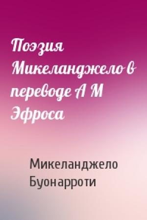 Обложка книги «Поэзия Микеланджело в переводе А М Эфроса» — Микеланджело Буонарроти