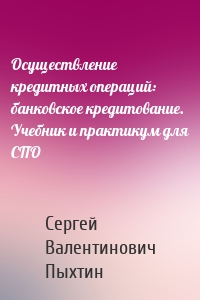 Осуществление кредитных операций: банковское кредитование. Учебник и практикум для СПО