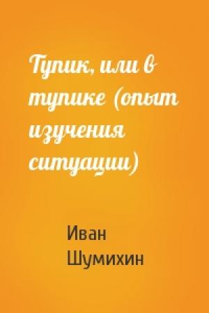 Обложка книги «Тупик, или в тупике (опыт изучения ситуации)» — Иван Шумихин