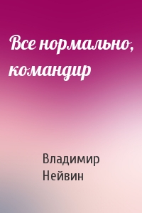 Все нормально, командир