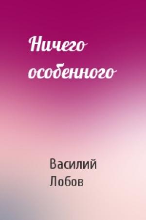 Обложка книги «Ничего особенного» — Василий Лобов