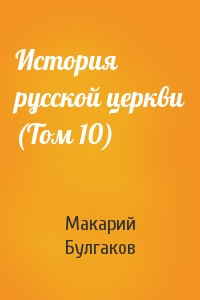 Макарий Булгаков - История русской церкви (Том 10)