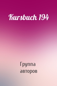 Kursbuch 194