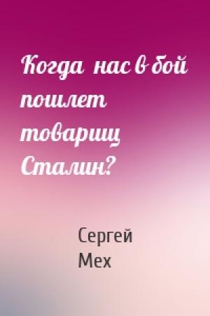 Обложка книги «Когда  нас в бой пошлет товарищ  Сталин?» — Сергей Мех