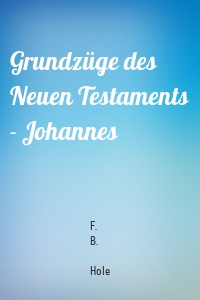 Grundzüge des Neuen Testaments - Johannes