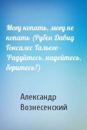 Обложка книги «Могу копать, могу не копать (Рубен Давид Гонсалес Гальего - 'Радуйтесь, надейтесь, боритесь!')» — Александр Вознесенский