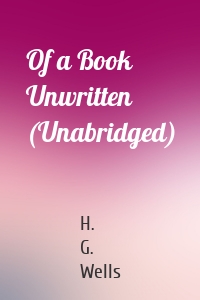 Of a Book Unwritten (Unabridged)